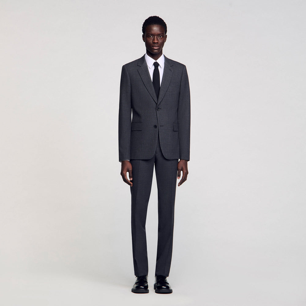Wool suit jacket Mocked Grey Sandro Men