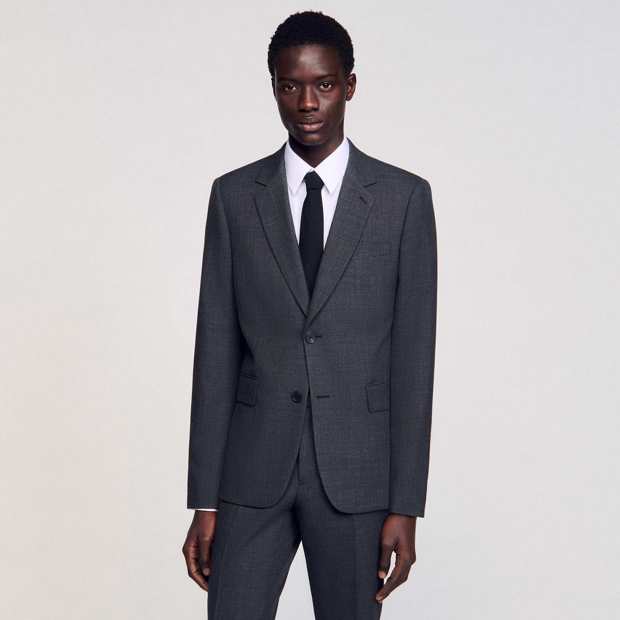 Wool suit jacket Mocked Grey Sandro Men