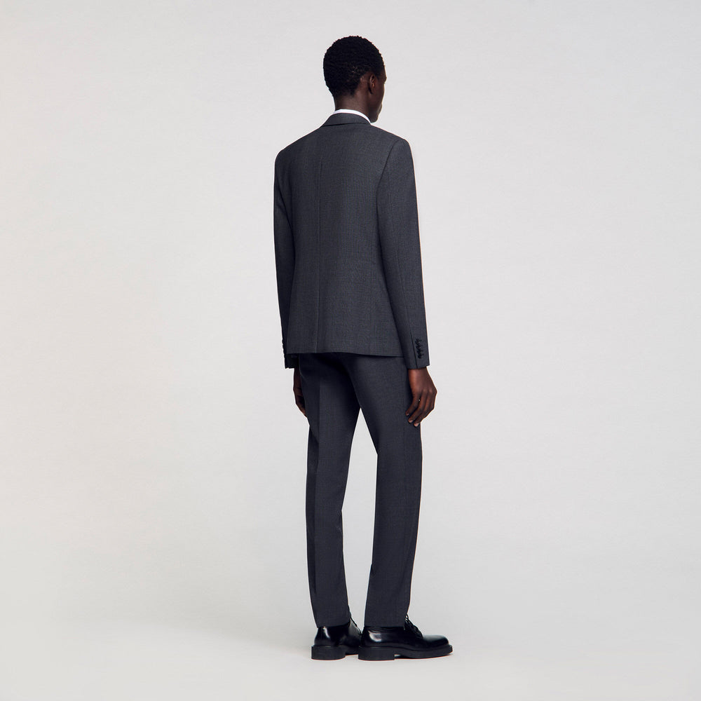 Wool suit jacket Mocked Grey Sandro Men