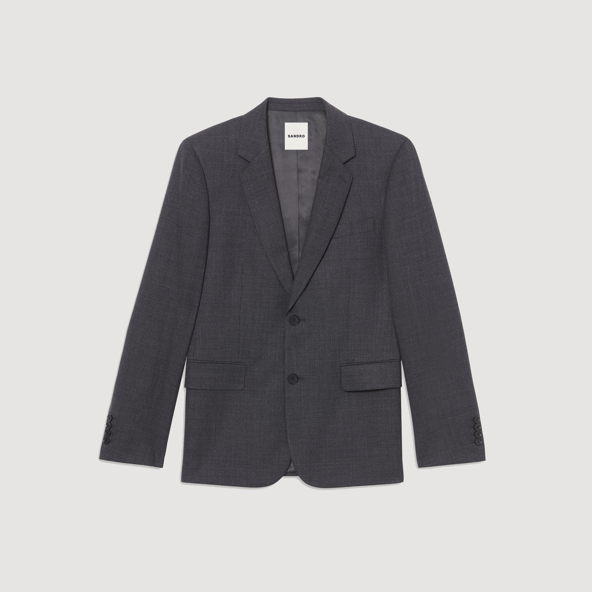 Wool suit jacket Mocked Grey Sandro Men