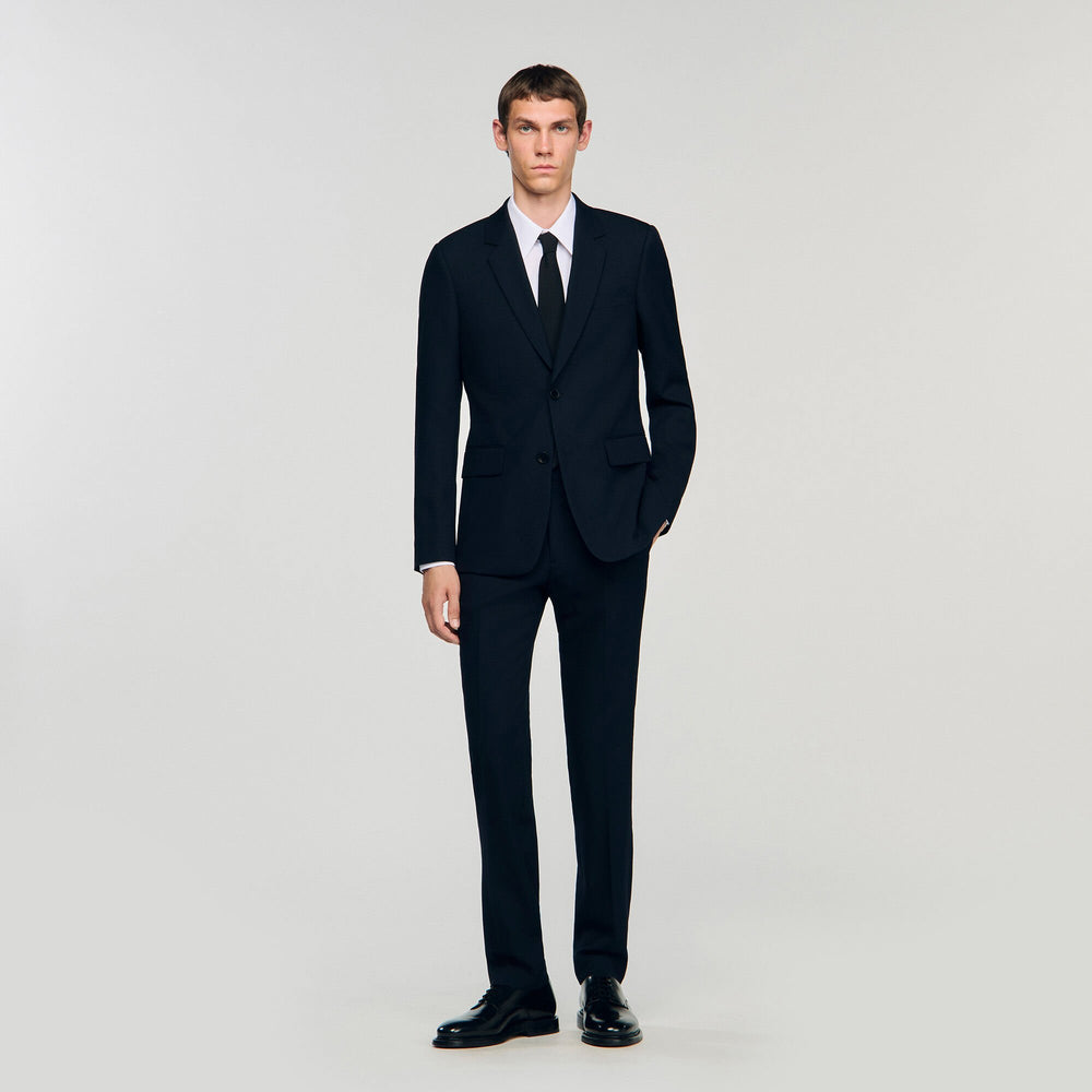 Wool suit jacket Navy Blue Sandro Men