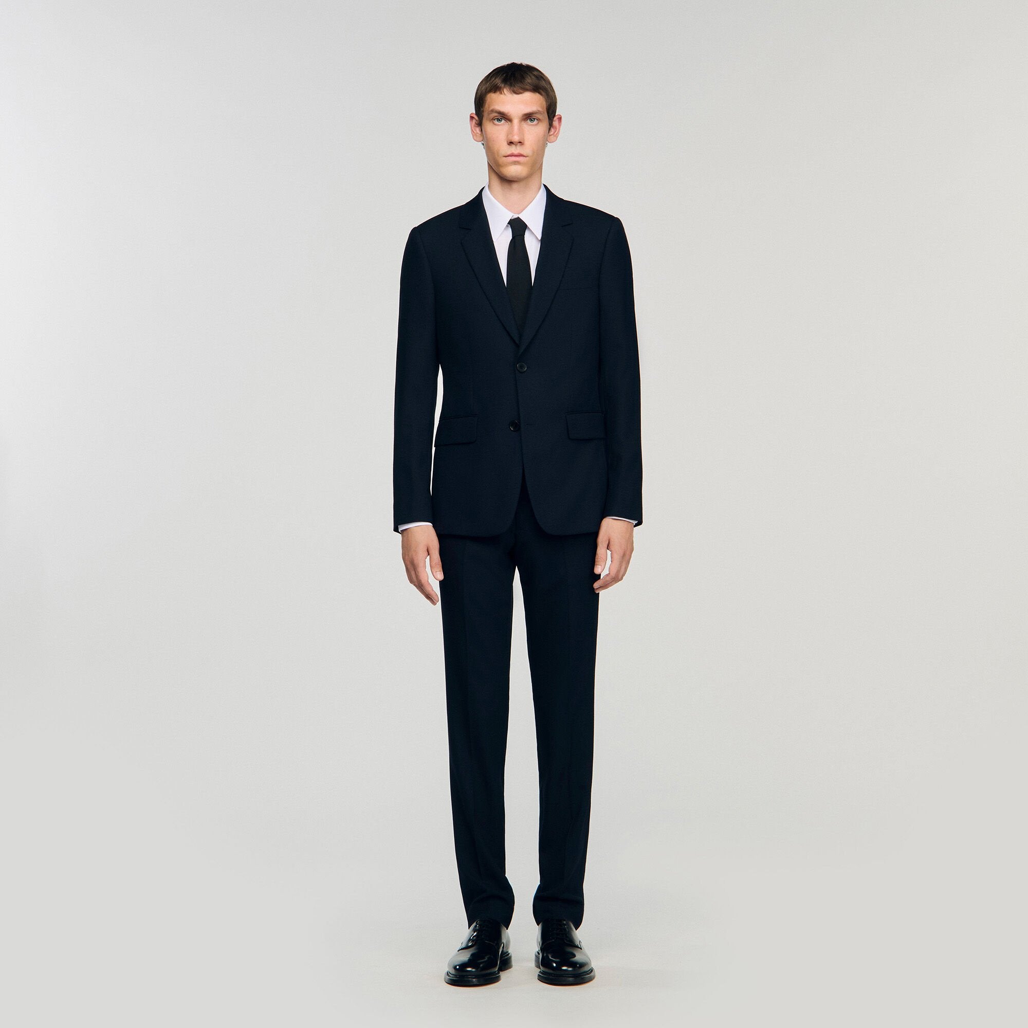 Wool suit jacket Navy Blue Sandro Men
