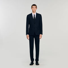 Wool suit jacket Navy Blue Sandro Men