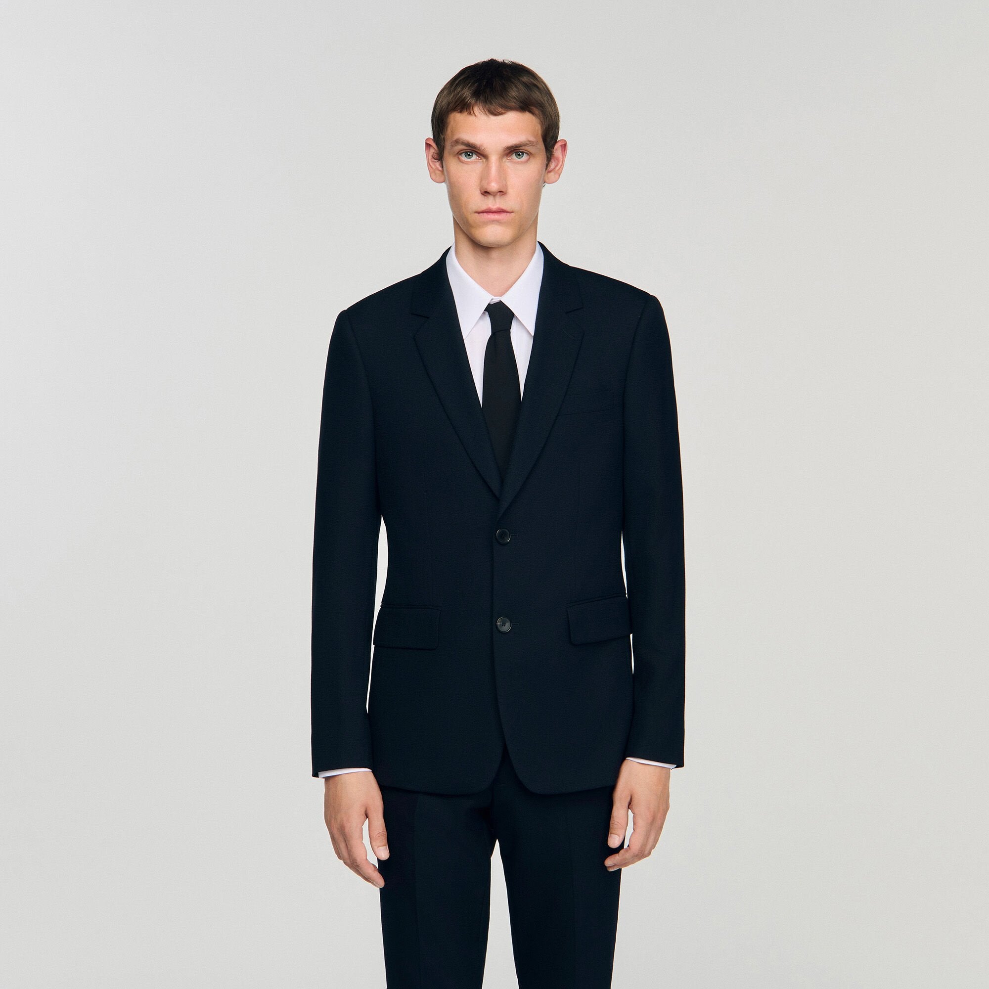 Wool suit jacket Navy Blue Sandro Men