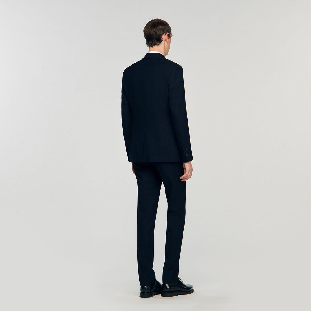 Wool suit jacket Navy Blue Sandro Men