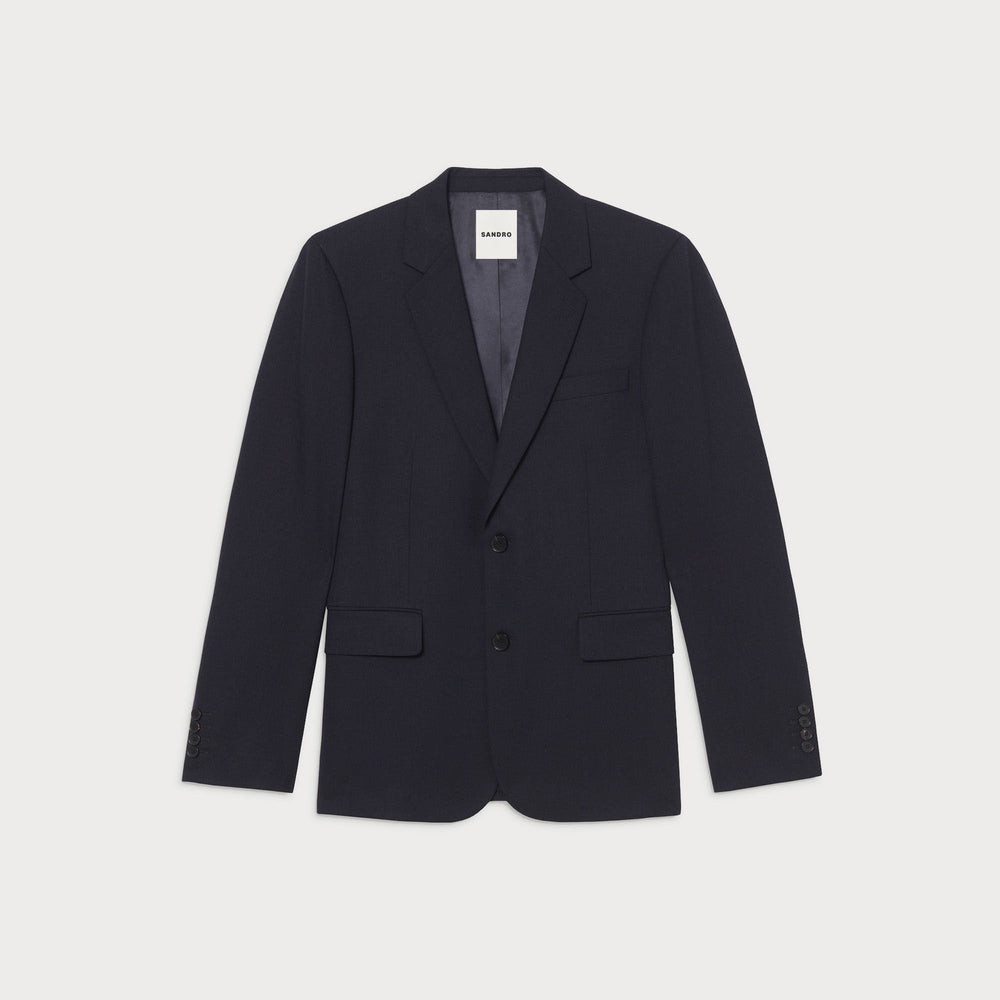 Wool suit jacket Navy Blue Sandro Men
