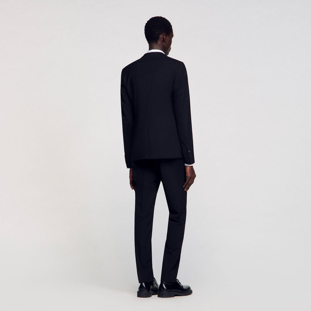 Virgin wool suit jacket Black Sandro Men