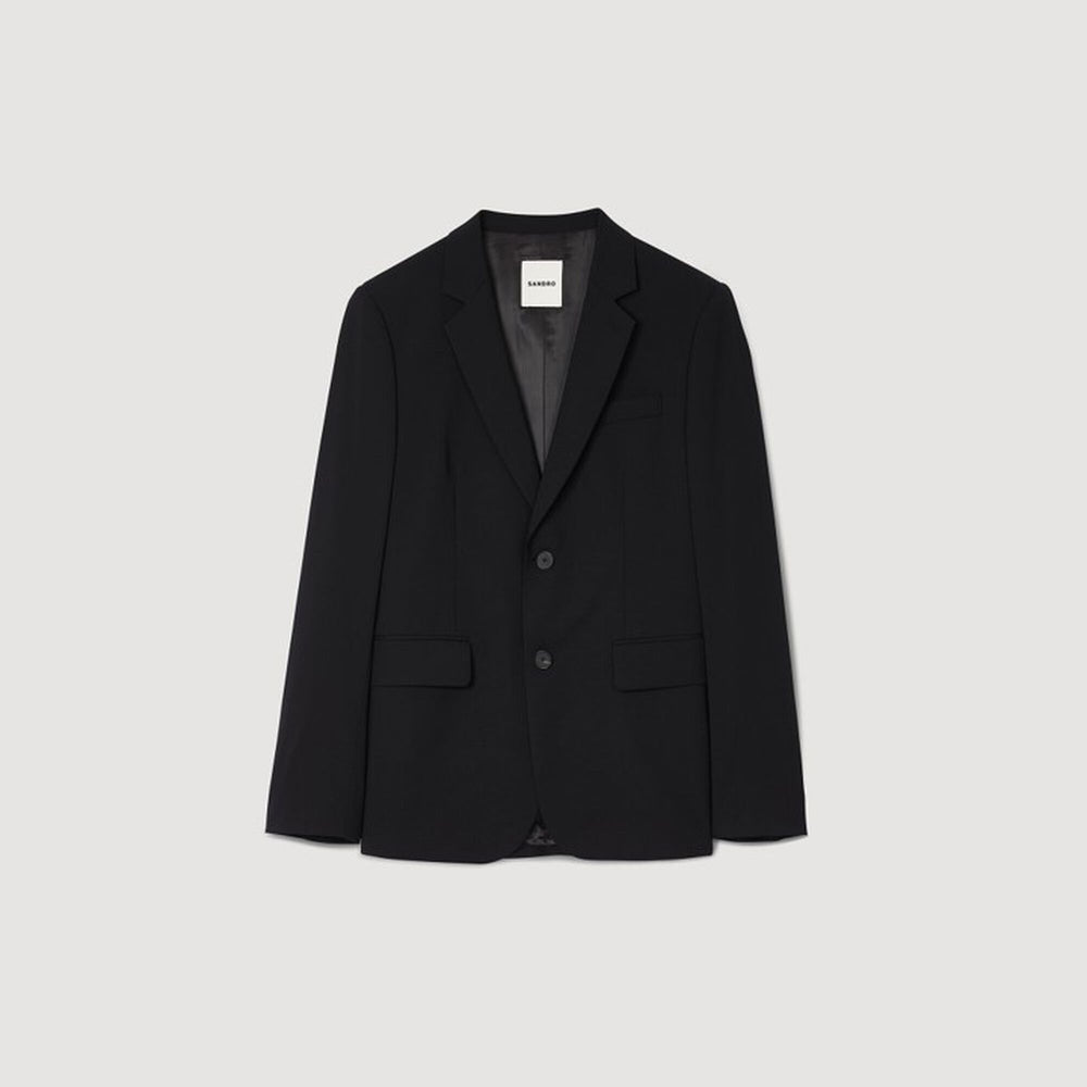 Virgin wool suit jacket Black Sandro Men