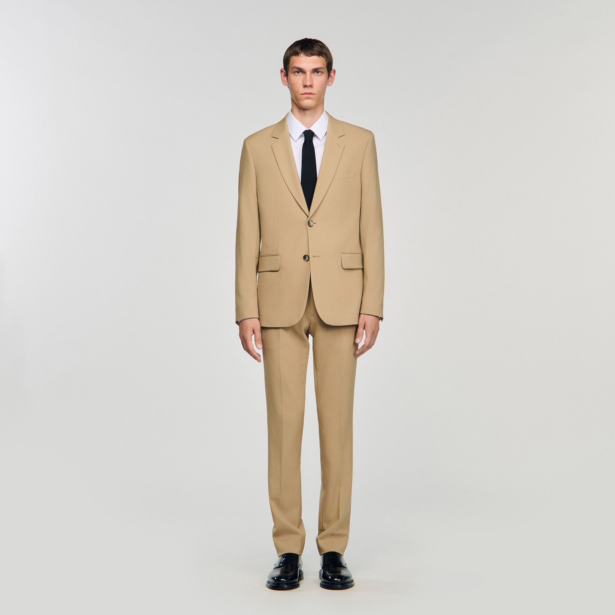 Wool suit jacket Beige Sandro Men