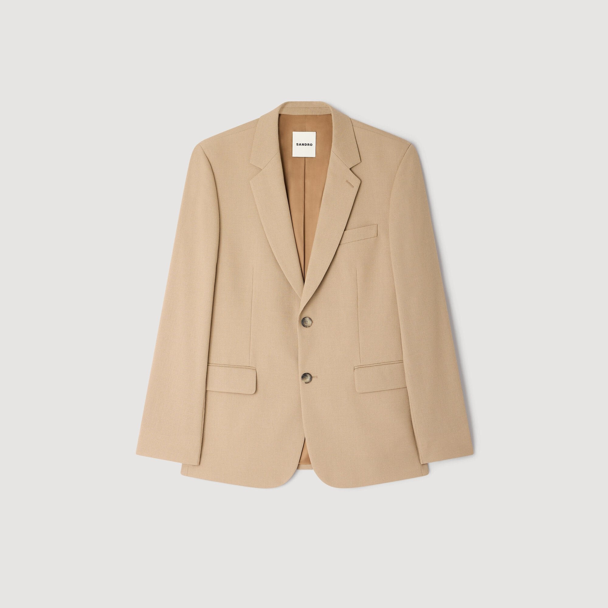 Wool suit jacket Beige Sandro Men