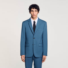 Wool suit jacket Thunderstorm Blue Sandro Men