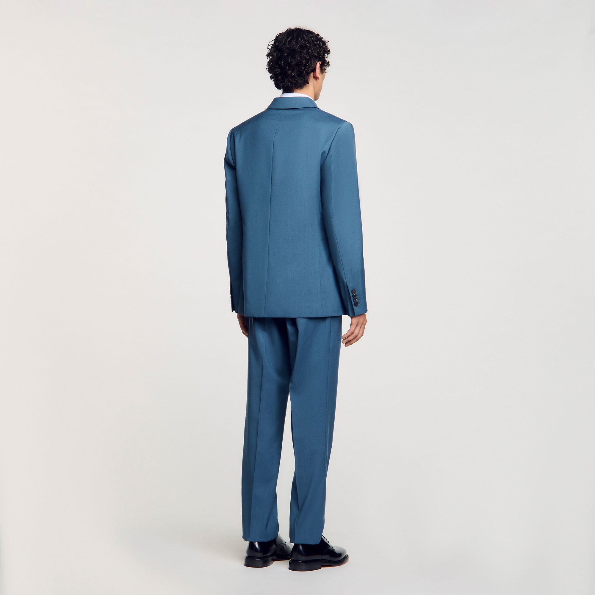 Wool suit jacket Thunderstorm Blue Sandro Men