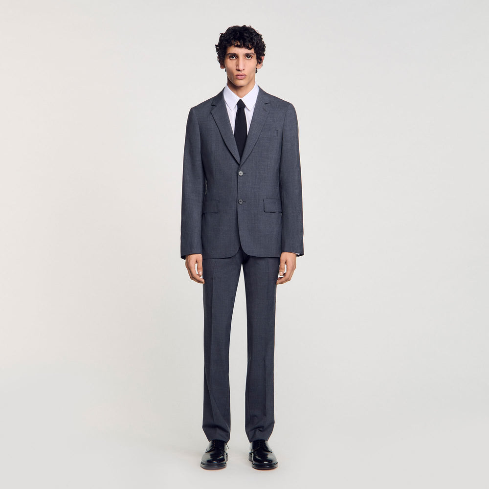 Wool suit jacket Mocked Grey Sandro Men