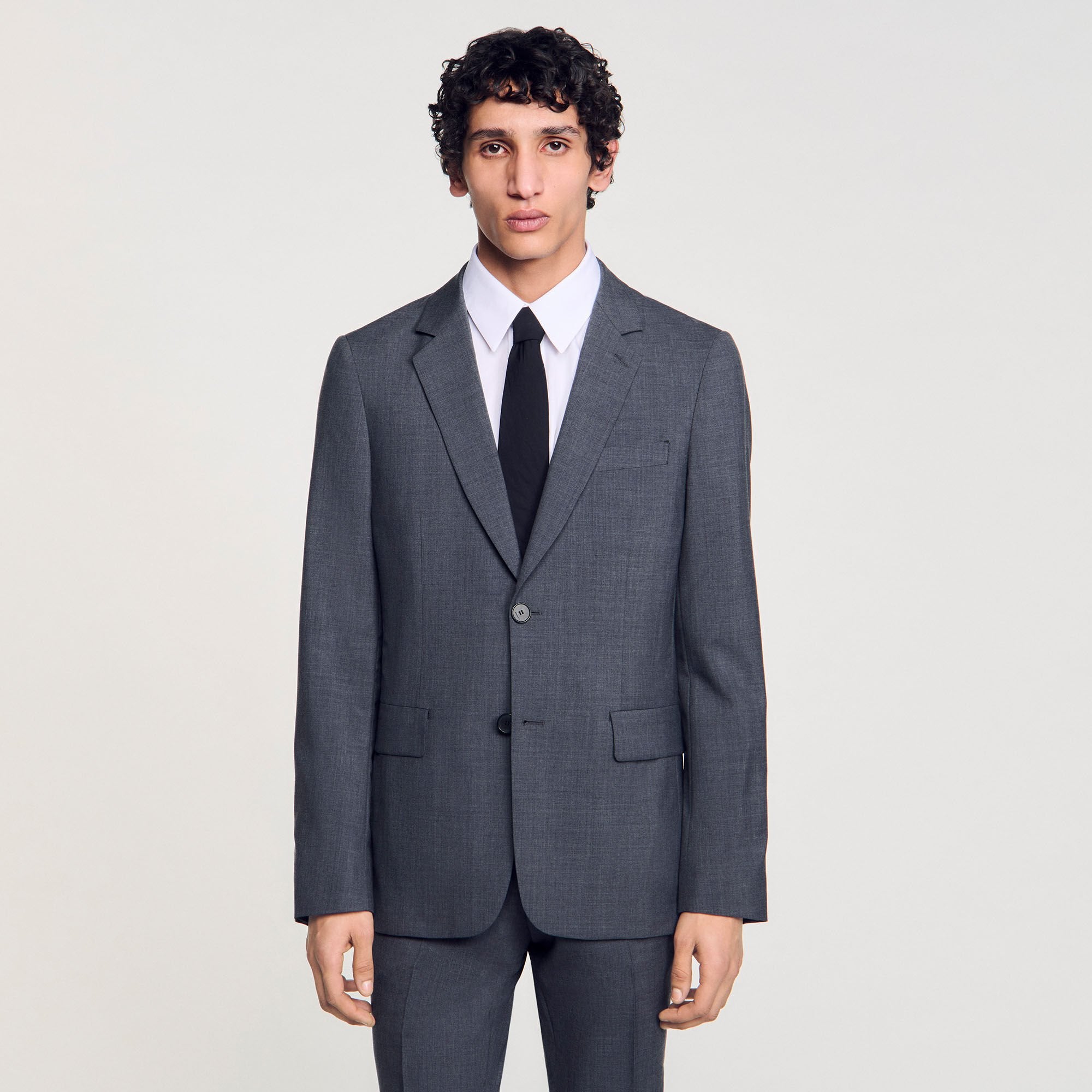 Wool suit jacket Mocked Grey Sandro Men
