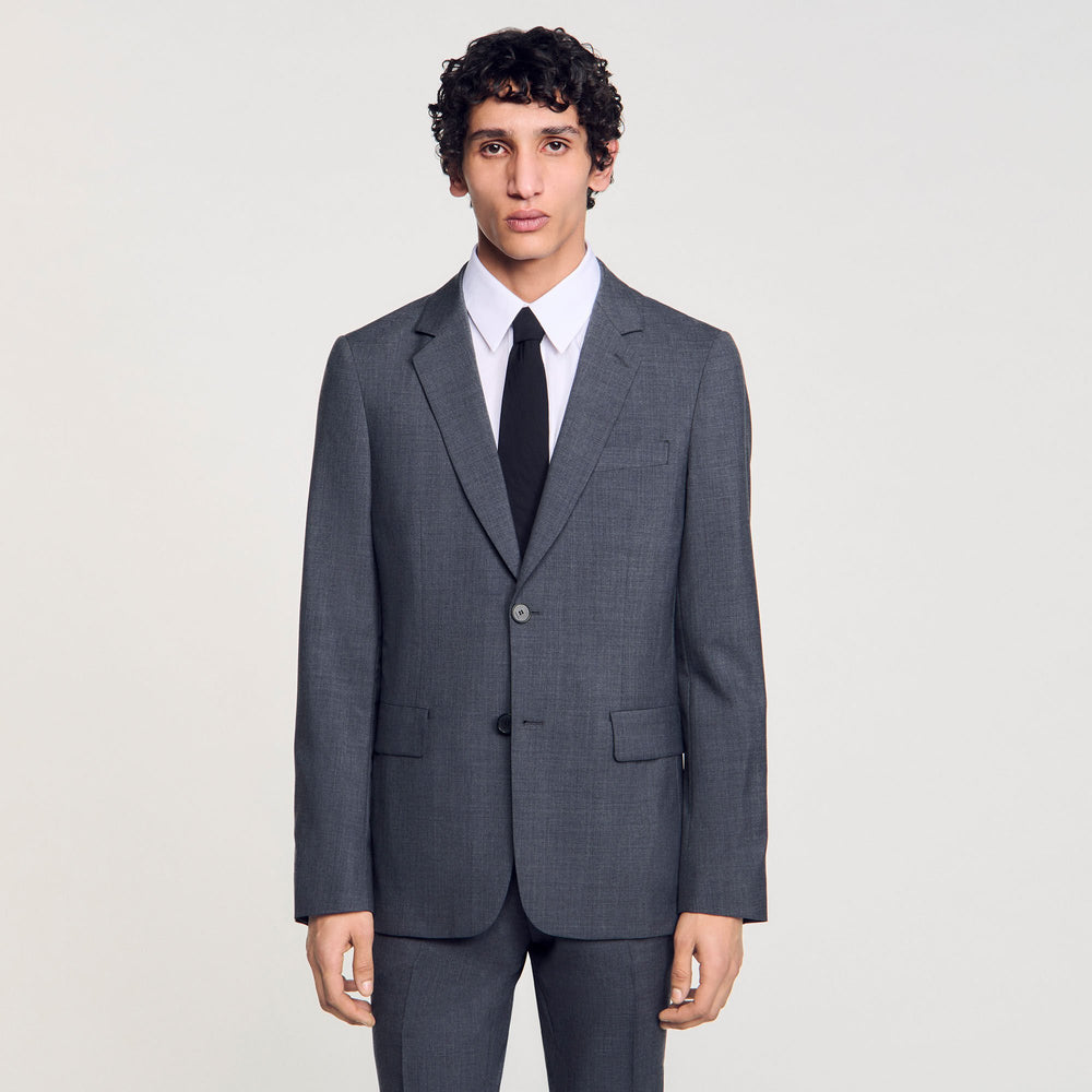 Wool suit jacket Mocked Grey Sandro Men