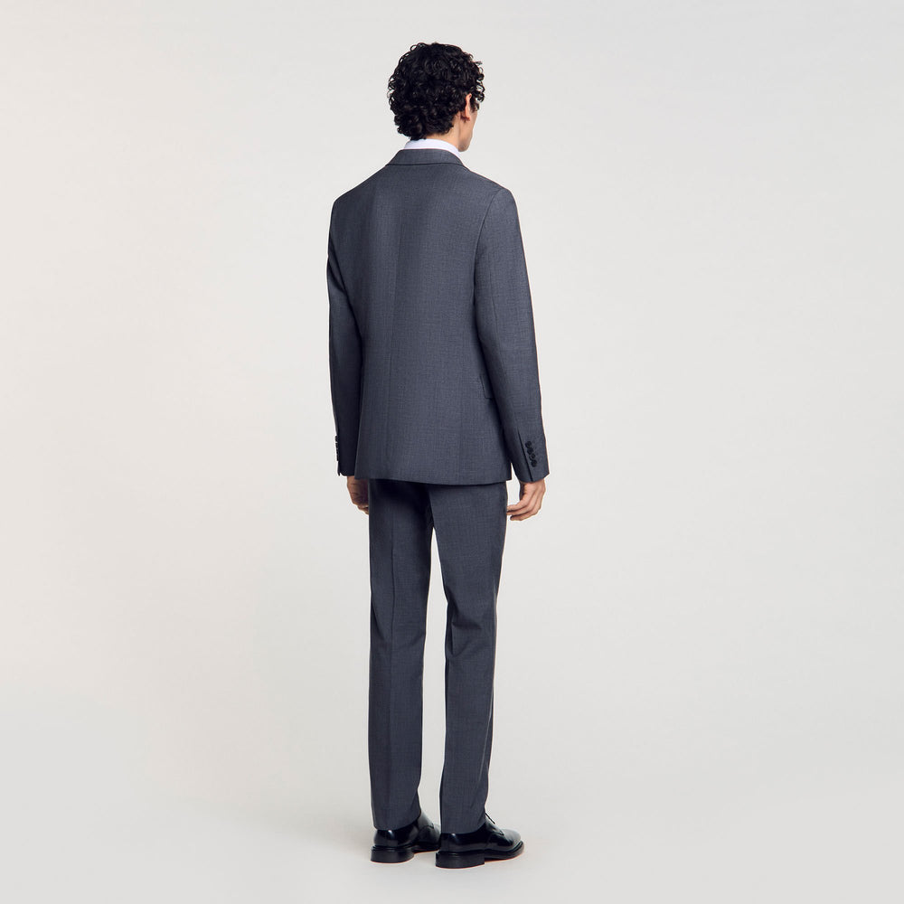 Wool suit jacket Mocked Grey Sandro Men