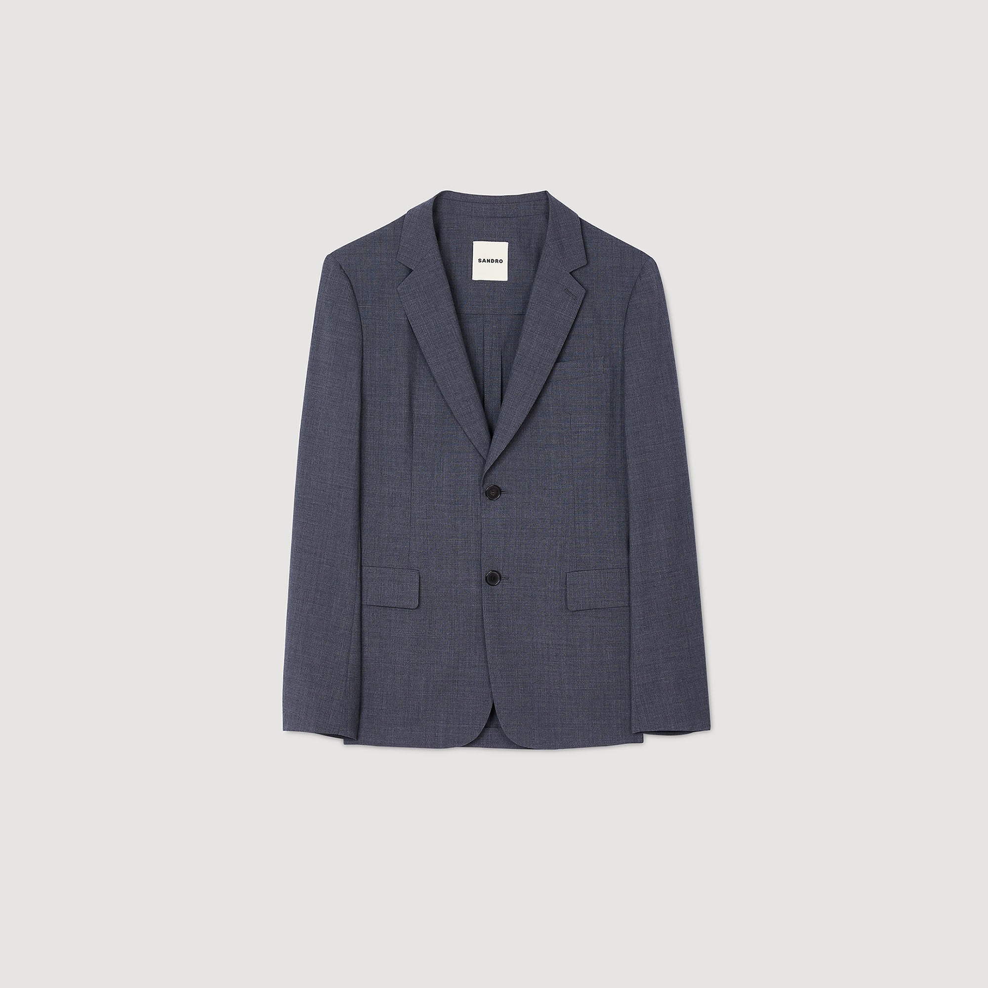 Wool suit jacket Mocked Grey Sandro Men