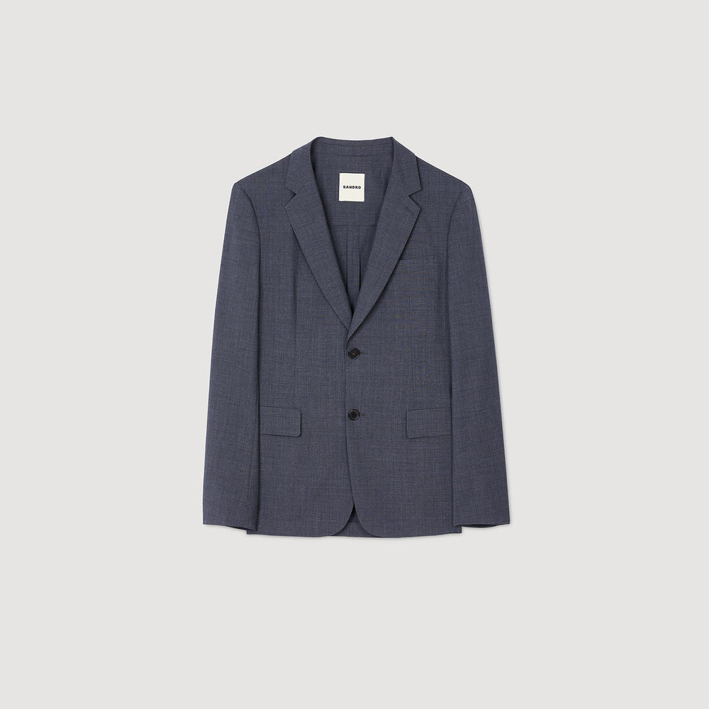 Wool suit jacket Mocked Grey Sandro Men