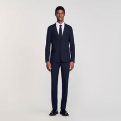 Wool suit jacket Navy Blue Sandro Men