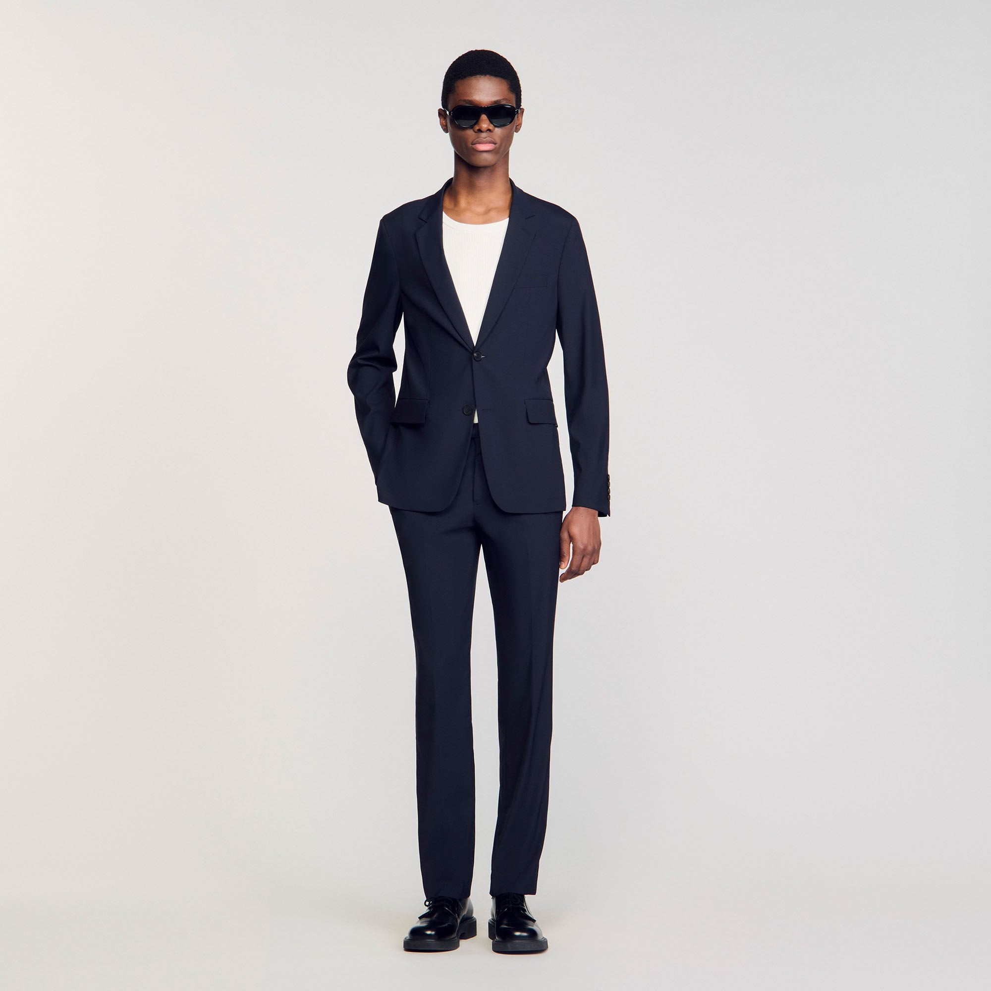 Wool suit jacket Navy Blue Sandro Men
