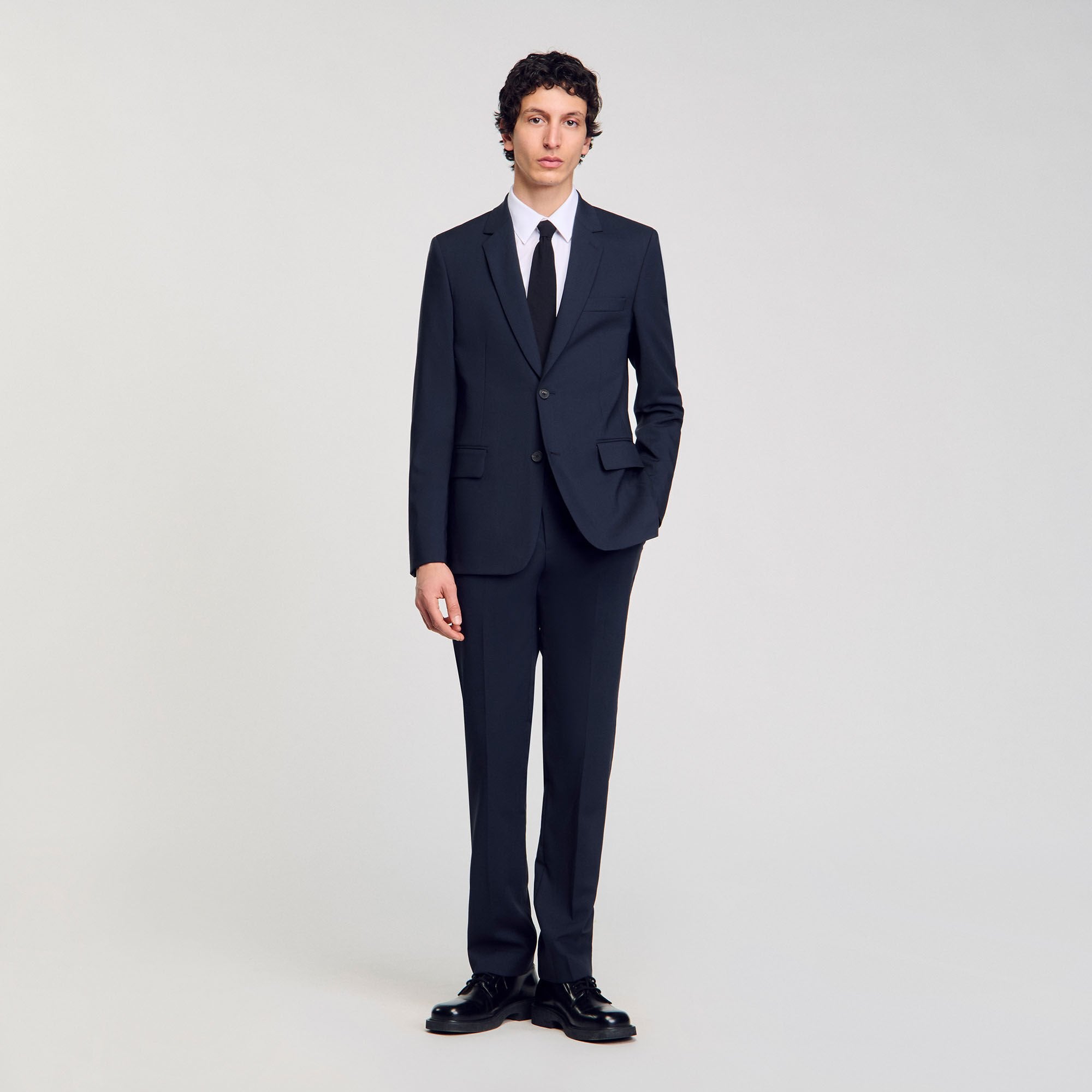 Wool suit jacket Midnight Blue Sandro Men