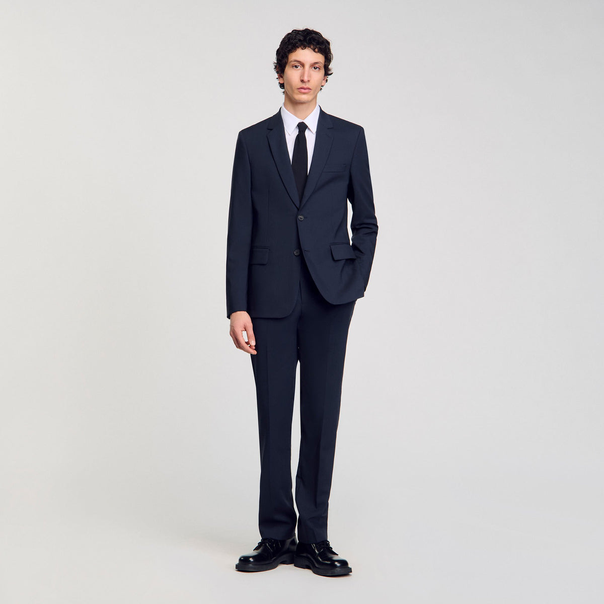 Wool suit jacket Midnight Blue Sandro Men