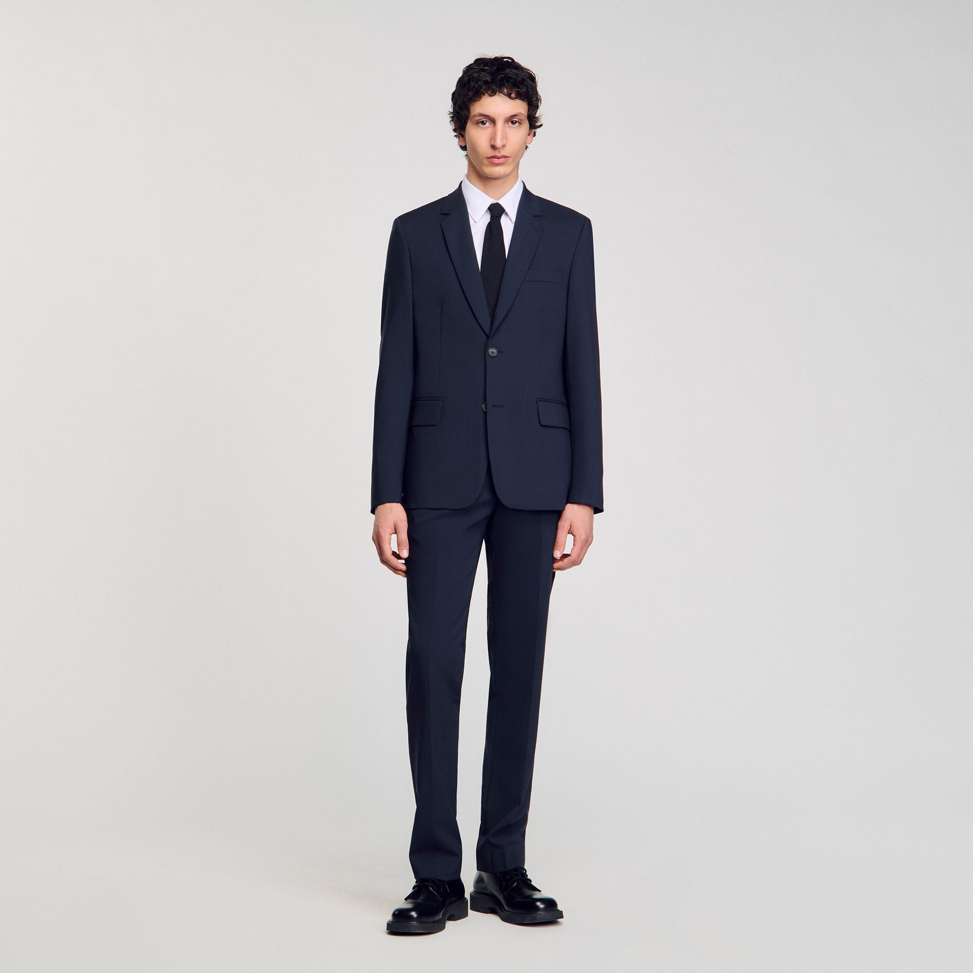 Wool suit jacket Midnight Blue Sandro Men