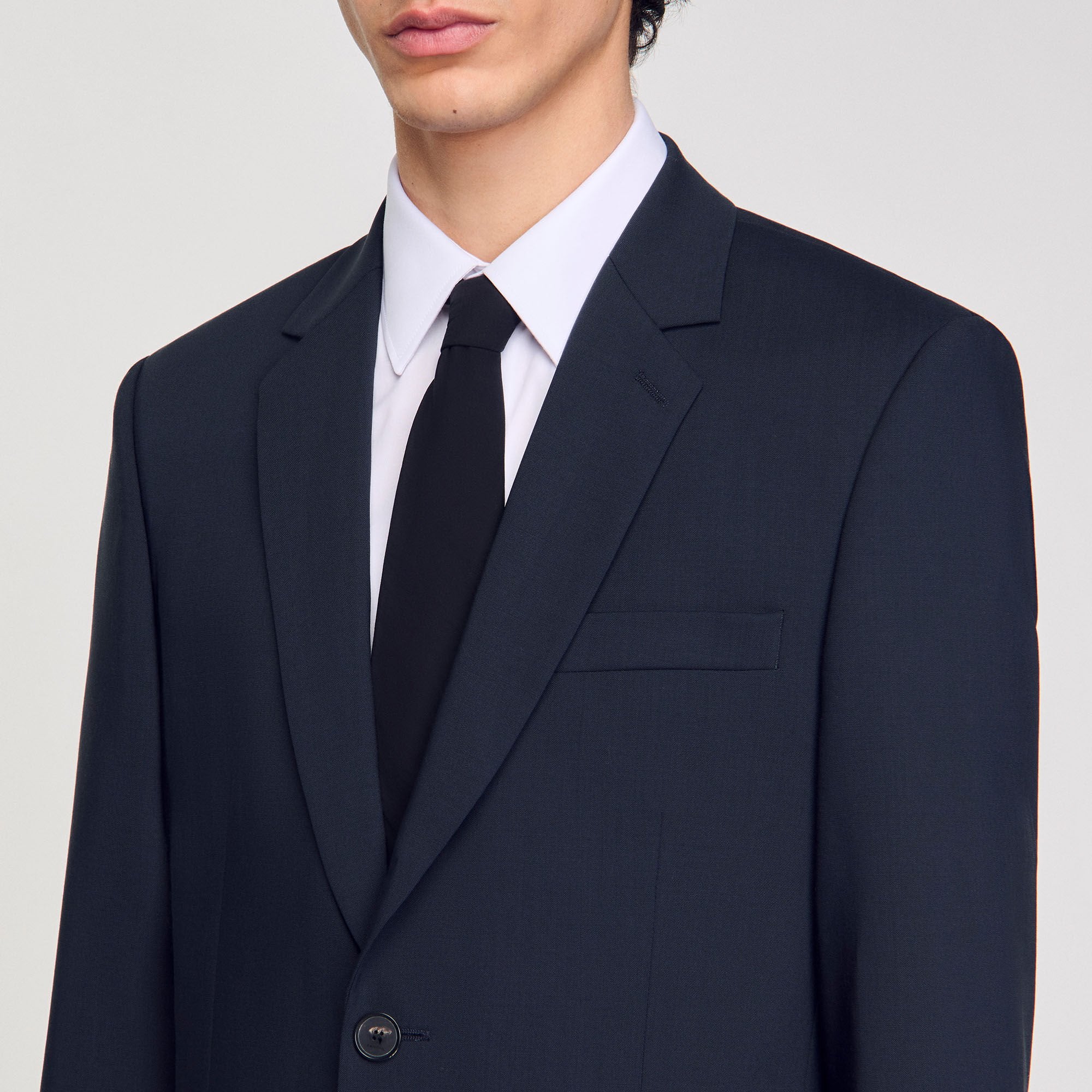 Wool suit jacket Midnight Blue Sandro Men