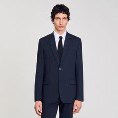 Wool suit jacket Midnight Blue Sandro Men