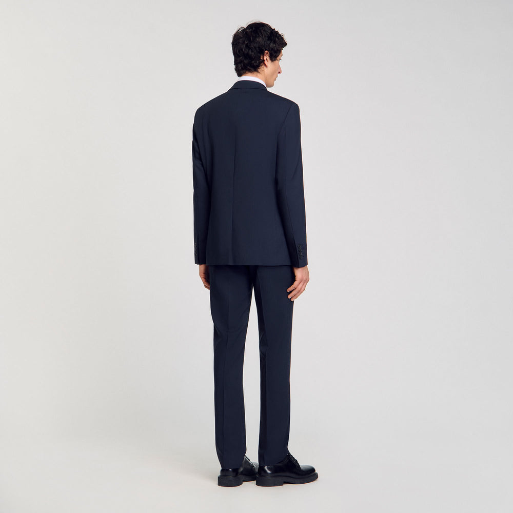 Wool suit jacket Midnight Blue Sandro Men