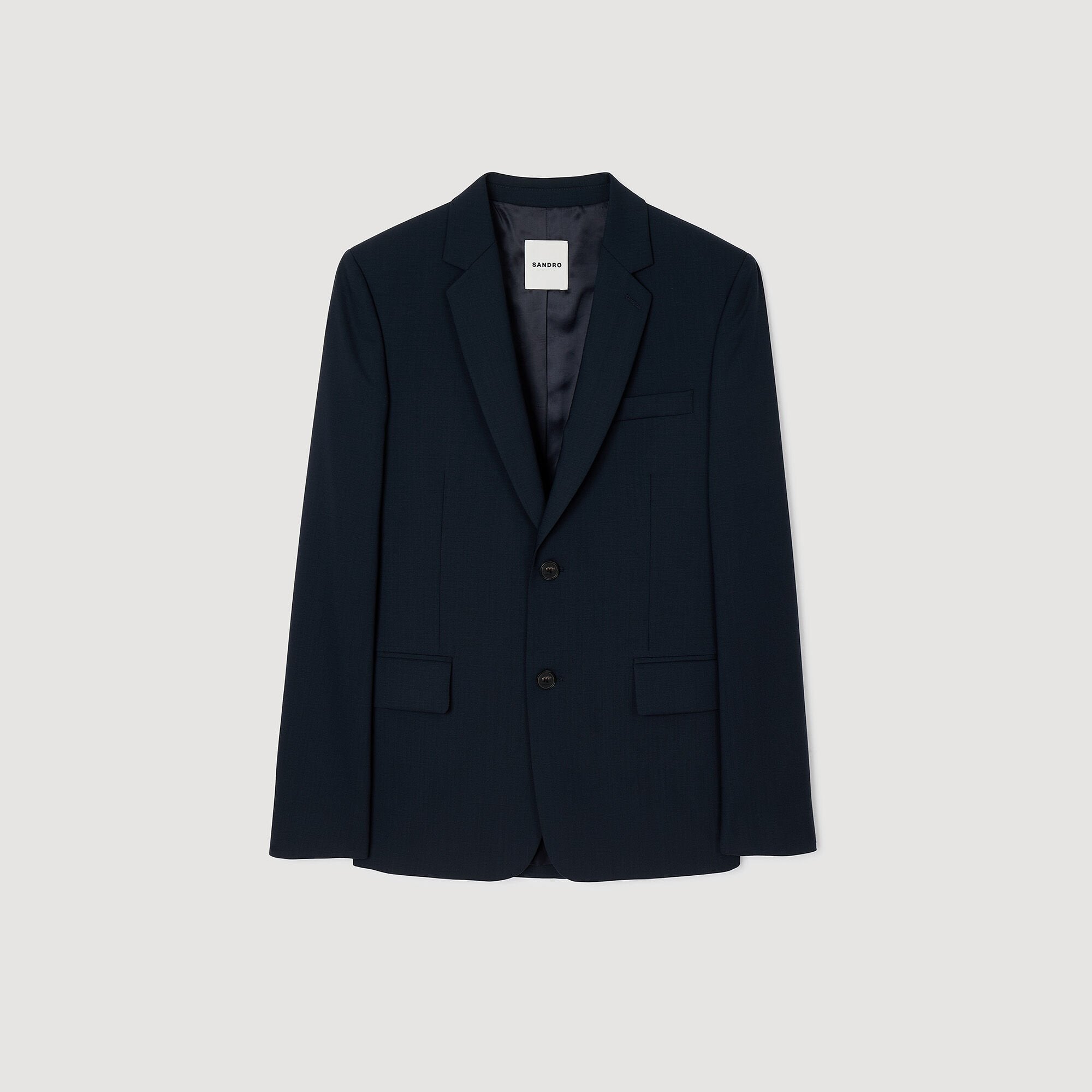 Wool suit jacket Midnight Blue Sandro Men