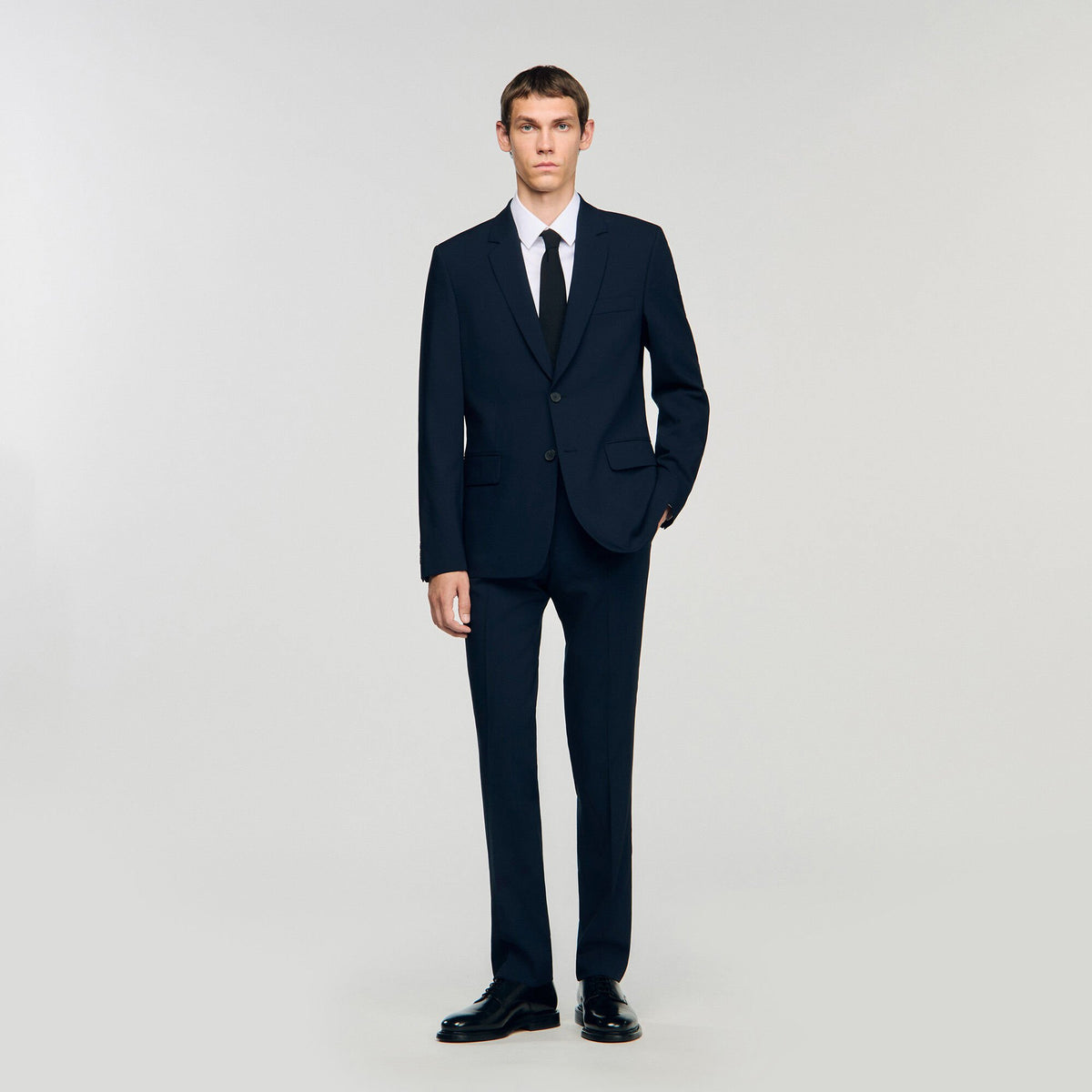 Wool suit jacket Navy Blue Sandro Men