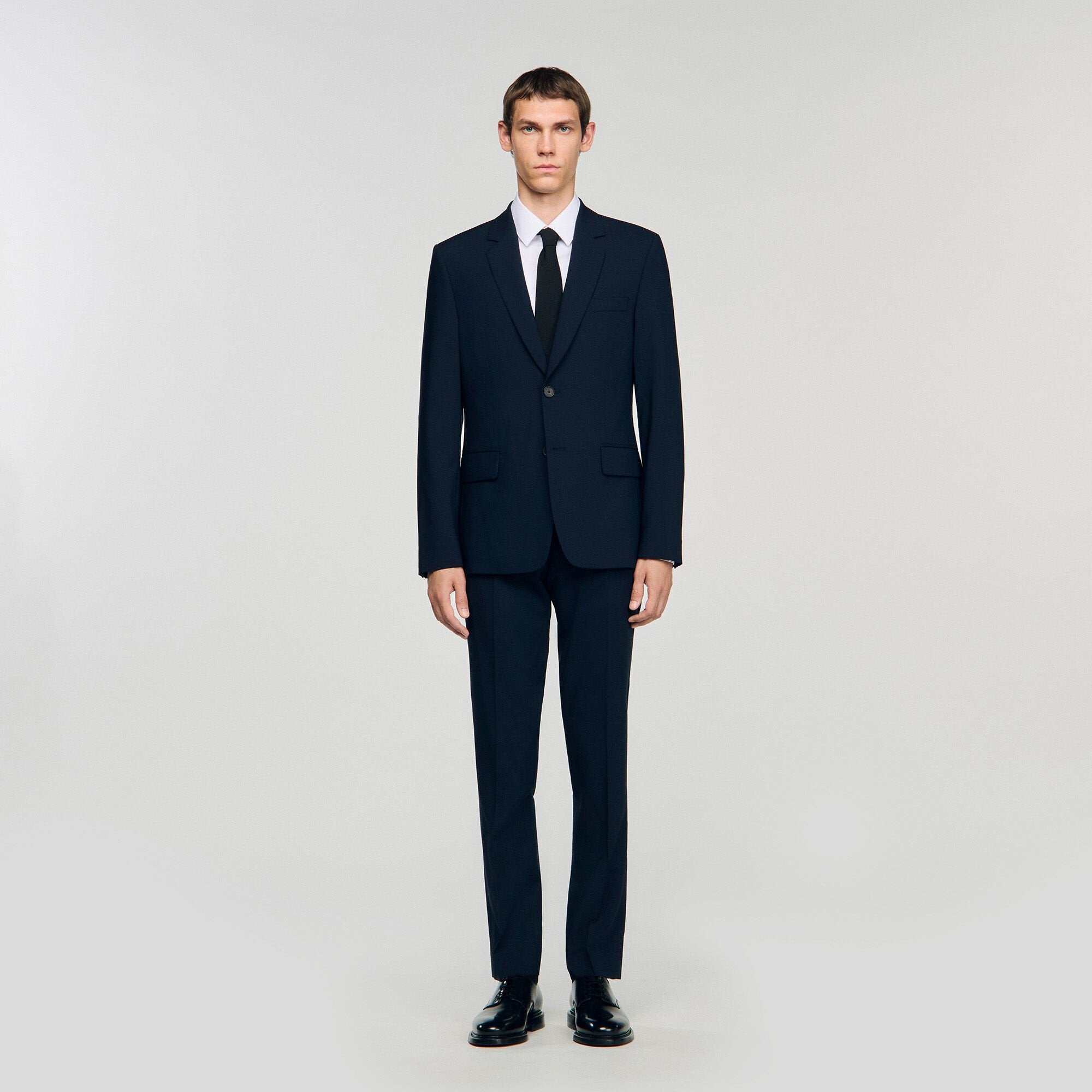 Wool suit jacket Navy Blue Sandro Men