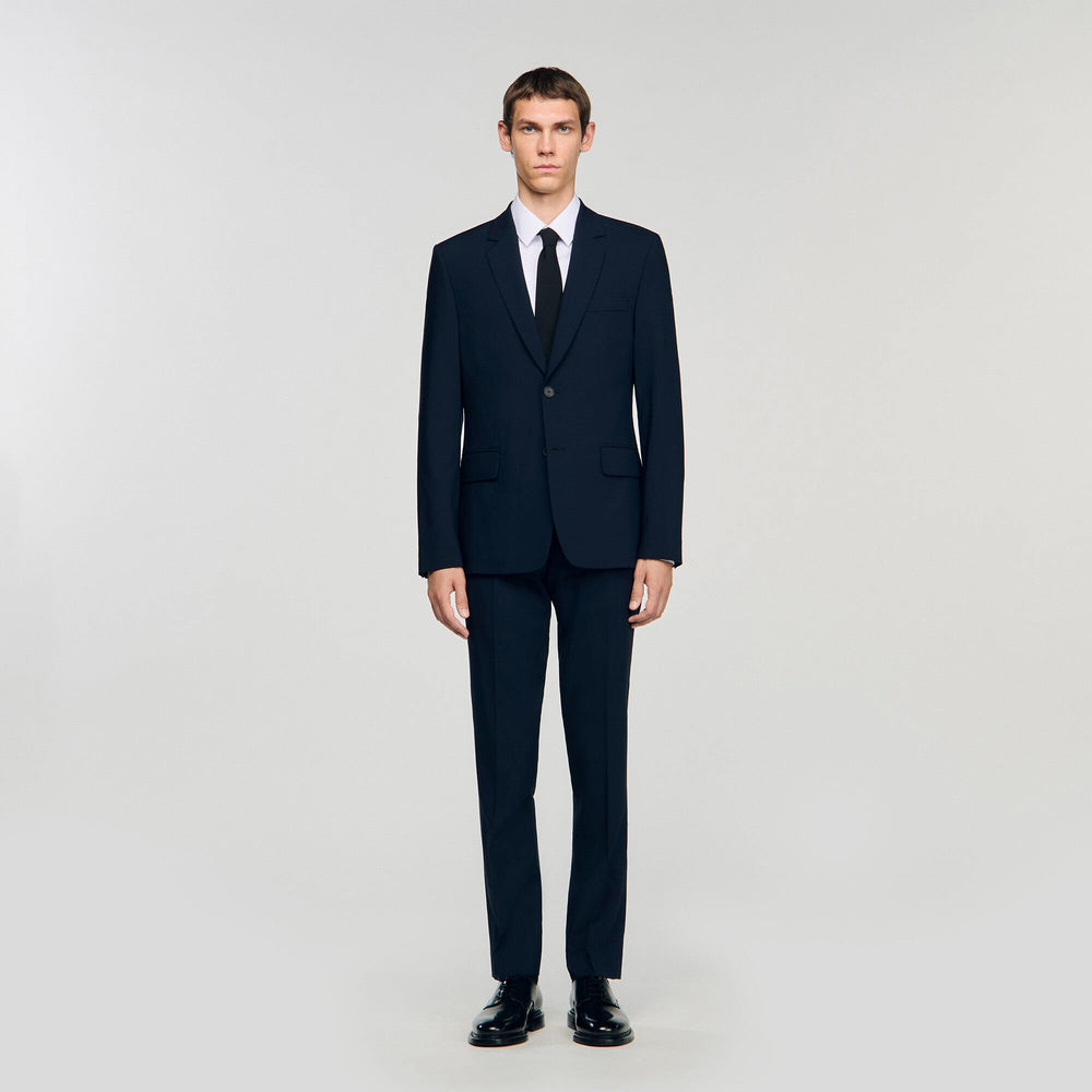 Wool suit jacket Navy Blue Sandro Men