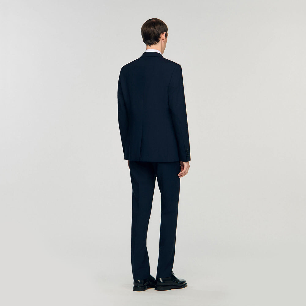 Wool suit jacket Navy Blue Sandro Men