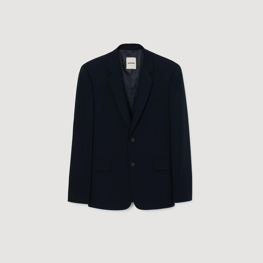 Wool suit jacket Navy Blue Sandro Men