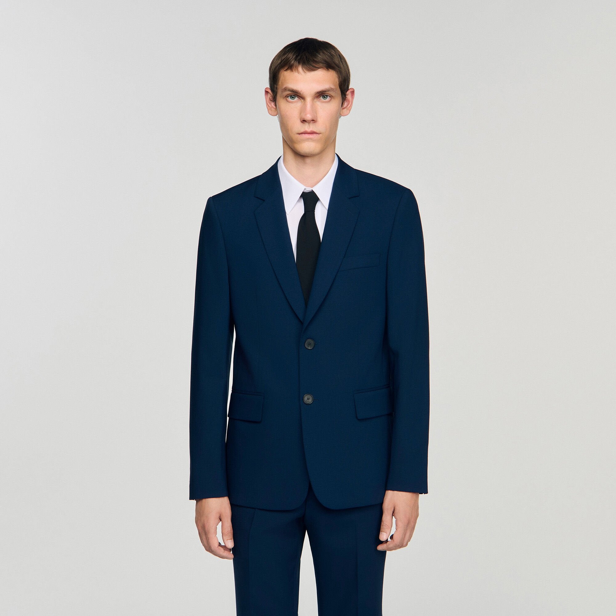 Wool suit jacket Royal Blue Sandro Men