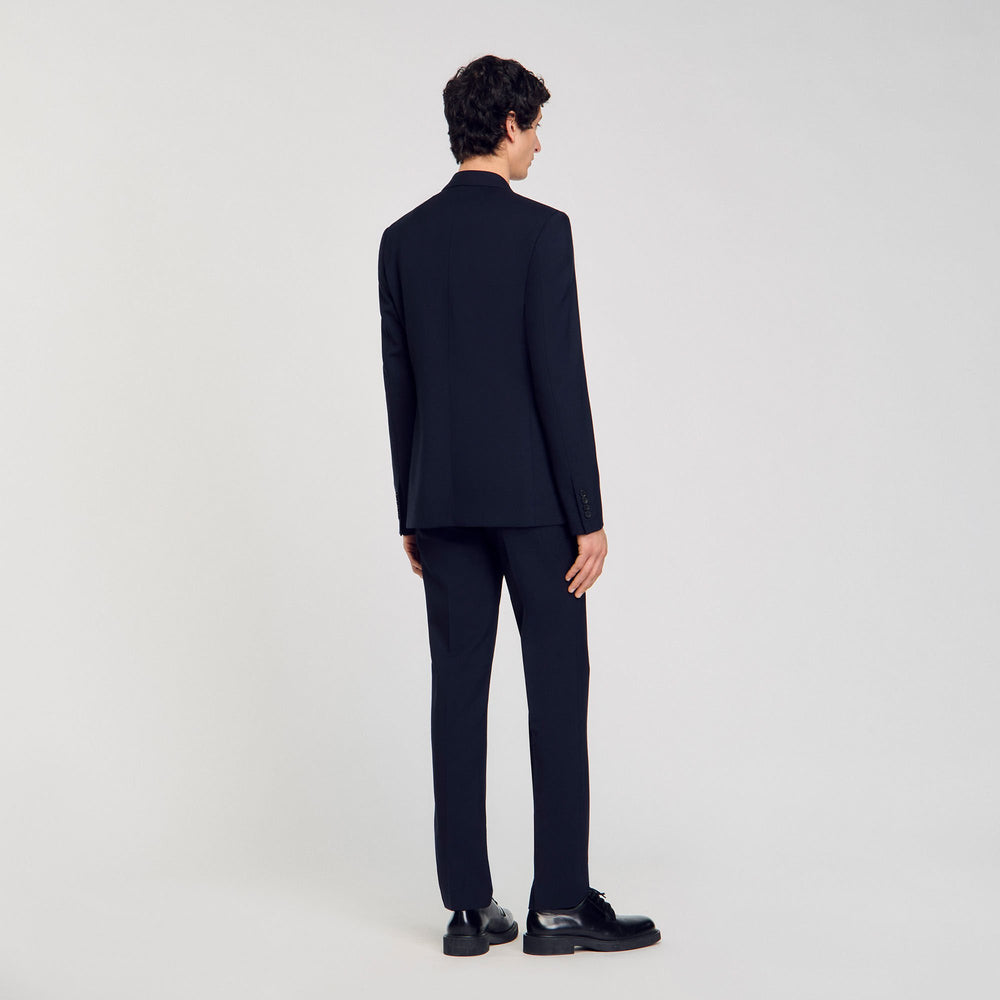 Double-breasted suit jacket Navy Blue Sandro Men