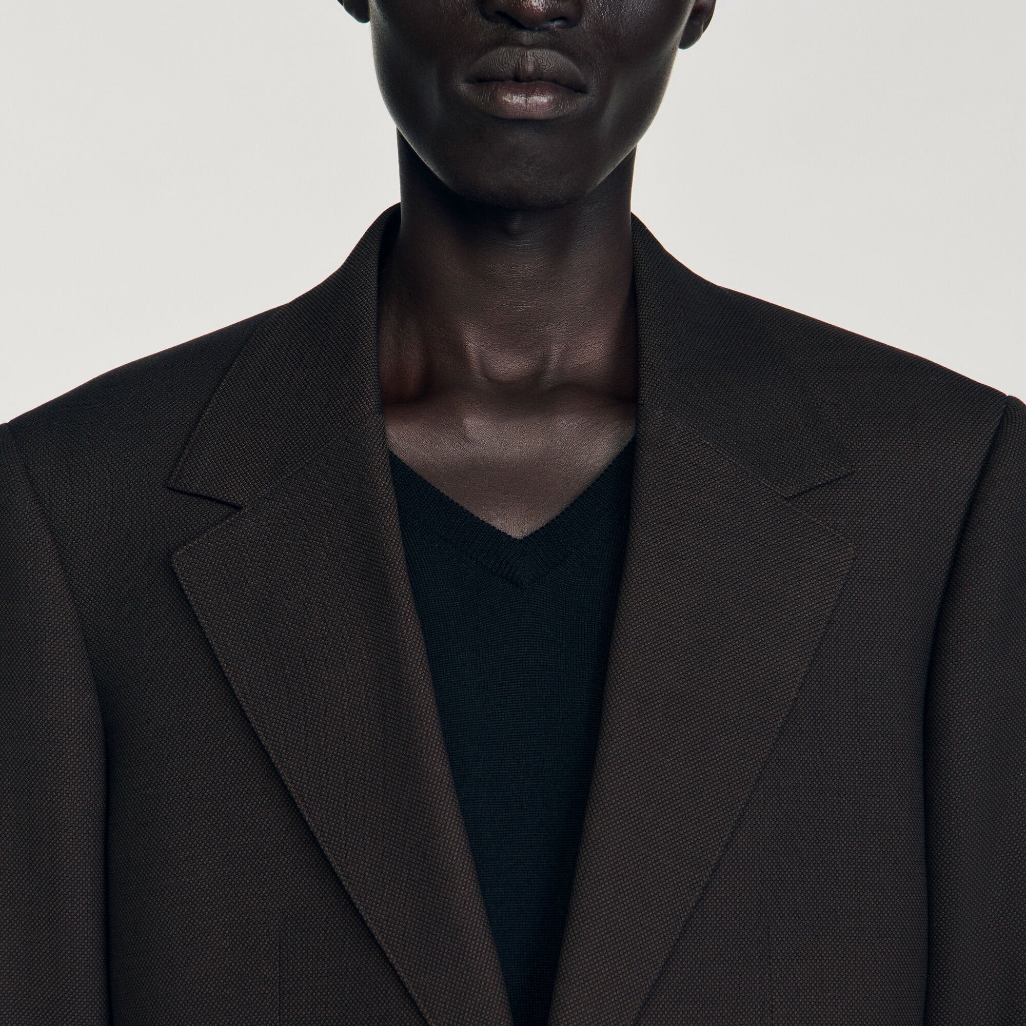 Wool suit jacket Chocolate Sandro Men