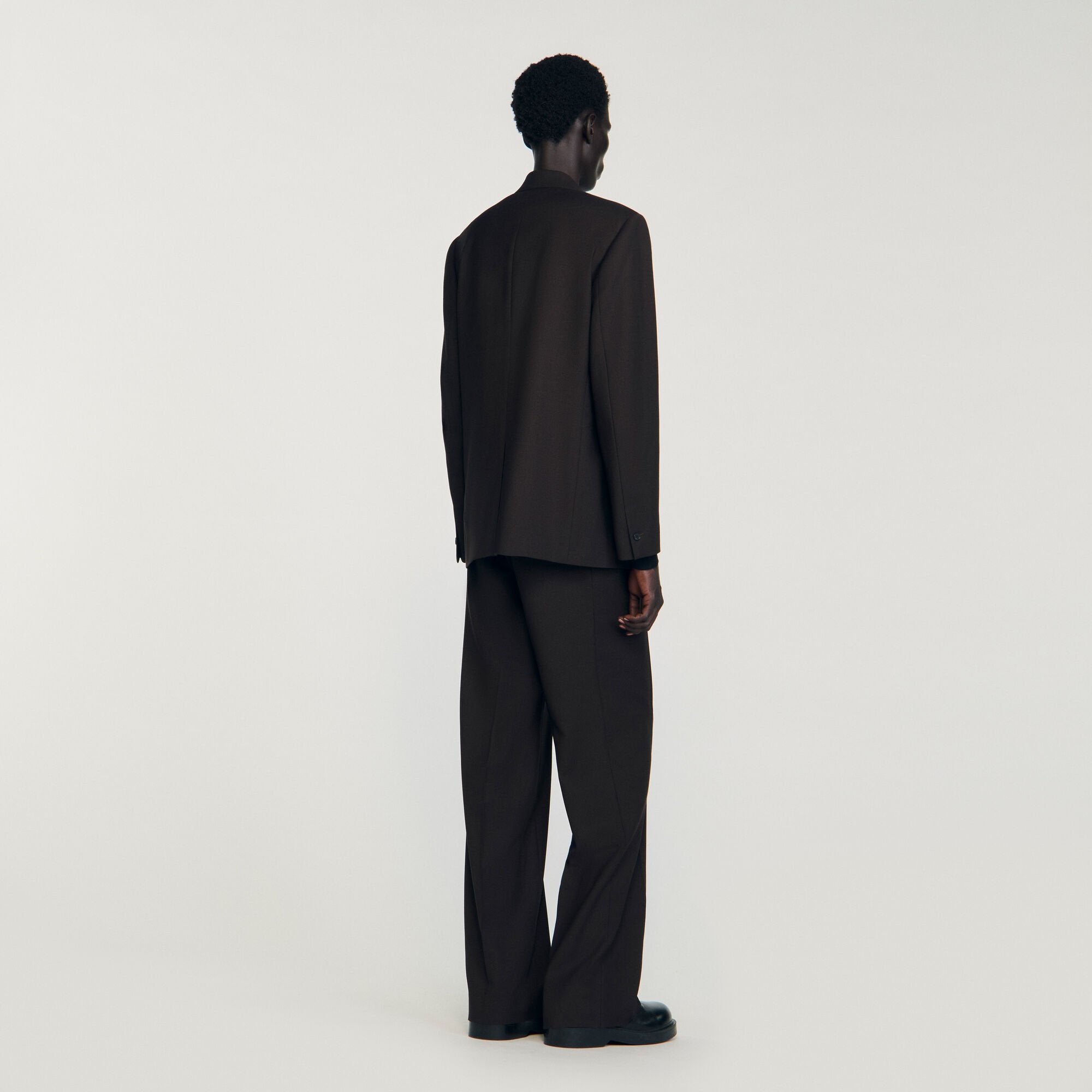 Wool suit jacket Chocolate Sandro Men