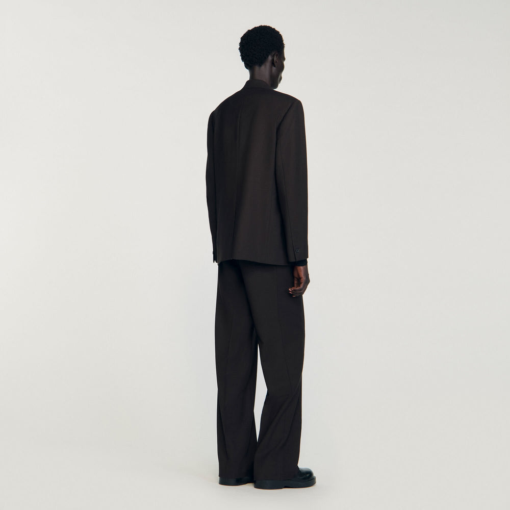 Wool suit jacket Chocolate Sandro Men