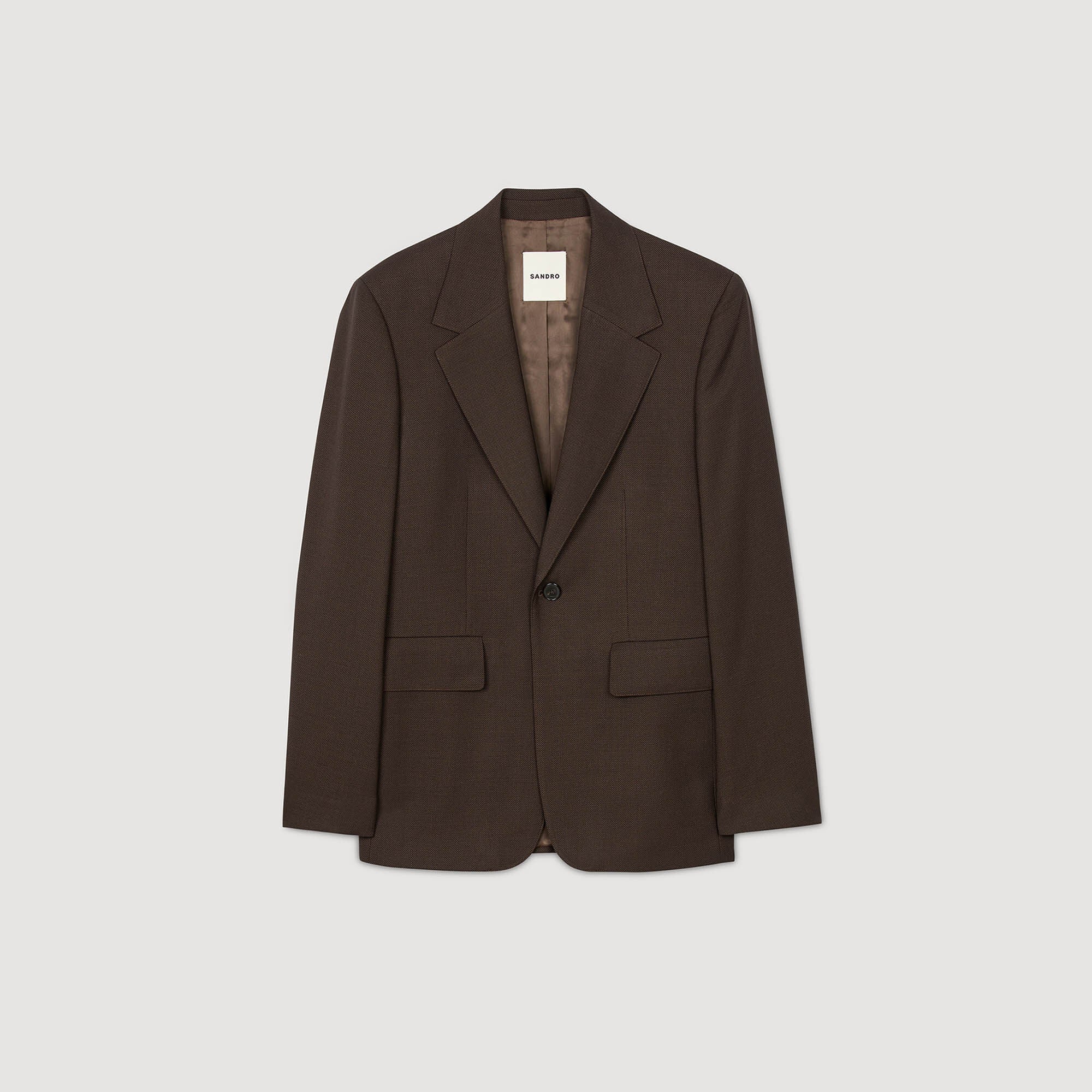 Wool suit jacket Chocolate Sandro Men