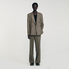 Double-breasted suit jacket String Chine Sandro Men