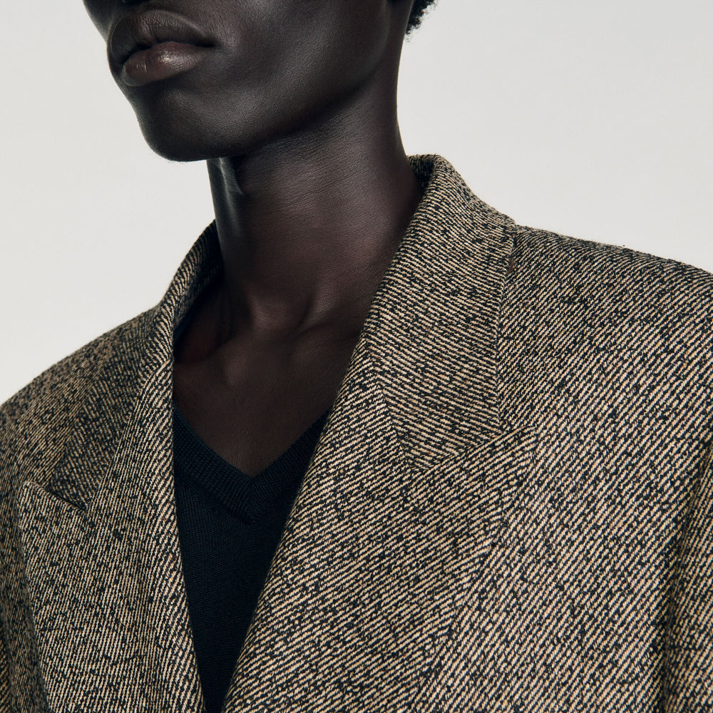 Double-breasted suit jacket String Chine Sandro Men