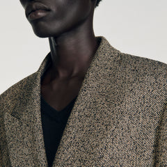 Double-breasted suit jacket String Chine Sandro Men