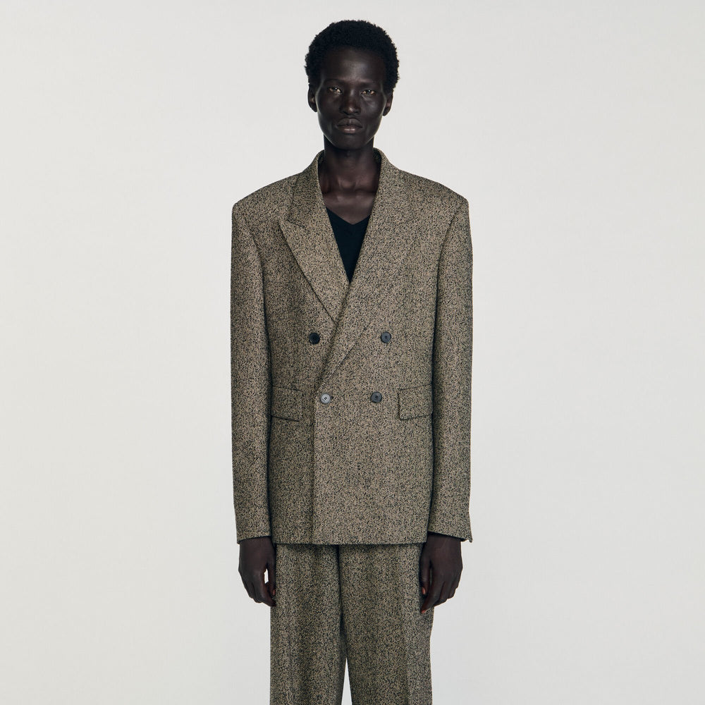 Double-breasted suit jacket String Chine Sandro Men