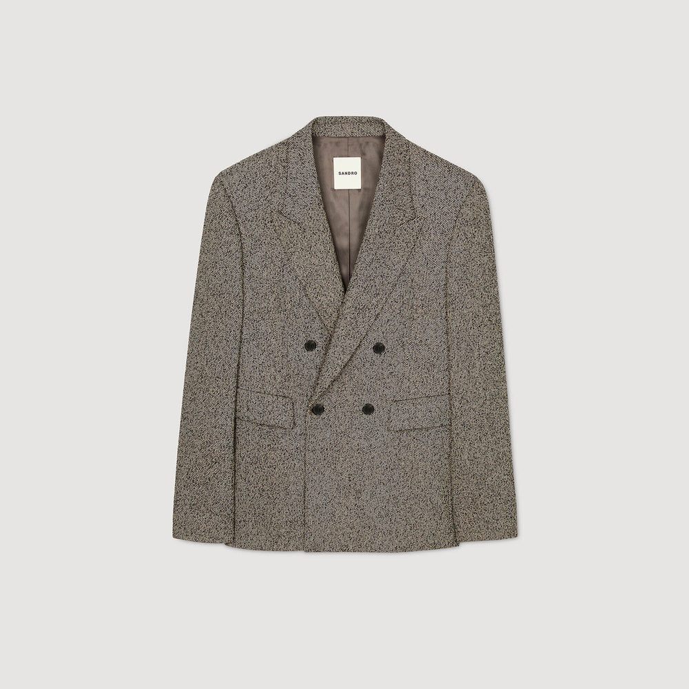 Double-breasted suit jacket String Chine Sandro Men