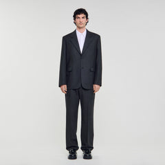 Wool suit jacket Heather Charcoal Sandro Men