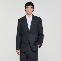 Wool suit jacket Heather Charcoal Sandro Men
