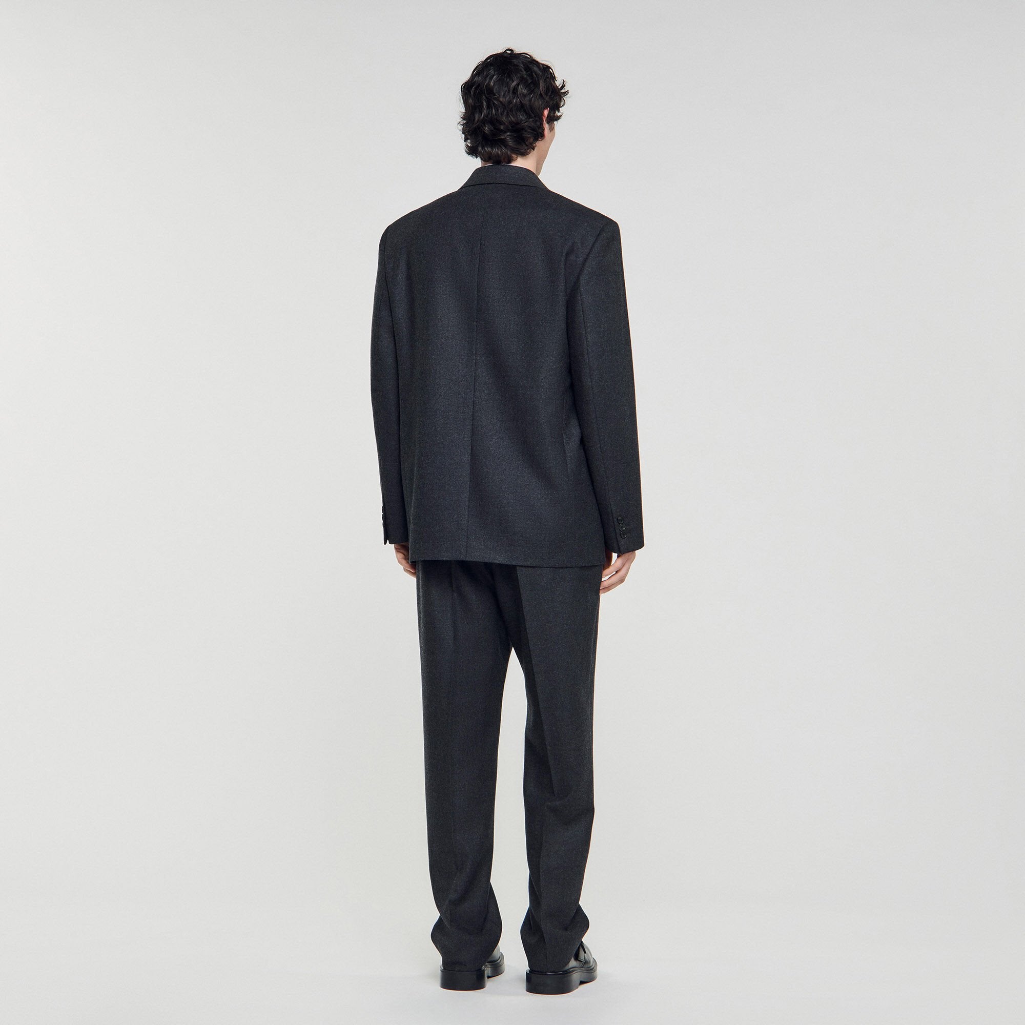 Wool suit jacket Heather Charcoal Sandro Men